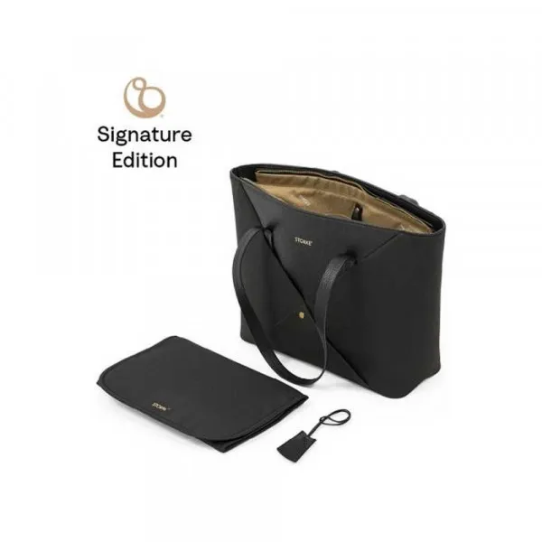 STOKKE TORBA X CHANGING BAG SIGNATURE BLACK 