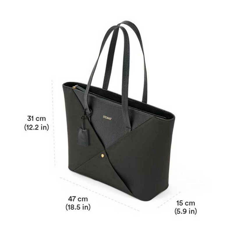 STOKKE TORBA X CHANGING BAG SIGNATURE BLACK