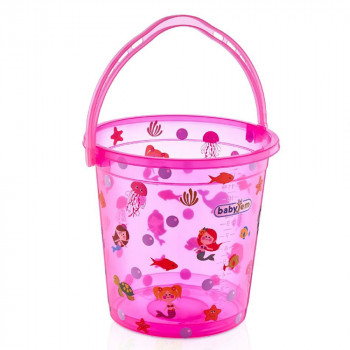 BABYJEM  KOFICA ZA KUPANJE BEBE - PINK TRANSPARENT 