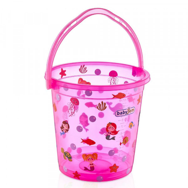 BABYJEM  KOFICA ZA KUPANJE BEBE - PINK TRANSPARENT 