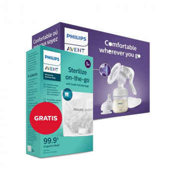 AVENT PUMPICA ZA IZMAZANJE NATURAL + GRATIS KESICE ZA STERILIZ.U MIKROTALASNOJ 