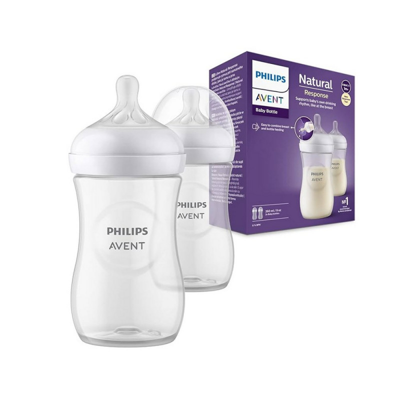 AVENT PLASTIČNA FLAŠICA NATURAL ANTIKOLIK RESPONSE 2KOM 260ML 