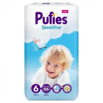 PUFIES PELENE SENSITIVE EXTRA LARGE 6, 13+KG, 66KOM 