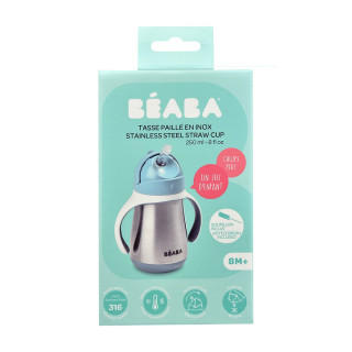 BEABA FLAŠICA NERĐAJUCI CELIK SA SLAMCICOM 250ML W.BLUE 