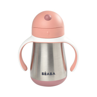 BEABA FLAŠICA NERĐAJUCI CELIK SA SLAMCICOM 250ML O.PINK