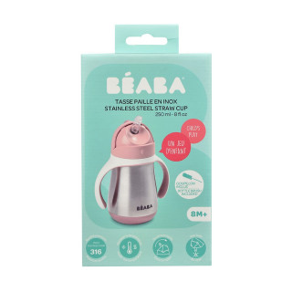 BEABA FLAŠICA NERĐAJUCI CELIK SA SLAMCICOM 250ML O.PINK