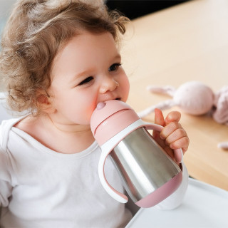 BEABA FLAŠICA NERĐAJUCI CELIK SA SLAMCICOM 250ML O.PINK
