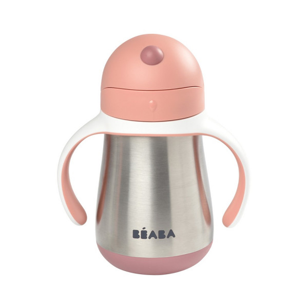 BEABA FLAŠICA NERĐAJUCI CELIK SA SLAMCICOM 250ML O.PINK