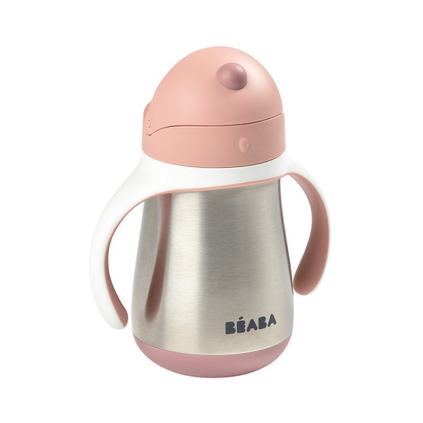 BEABA FLAŠICA NERĐAJUCI CELIK SA SLAMCICOM 250ML O.PINK