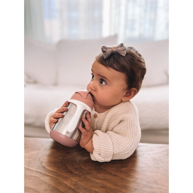 BEABA FLAŠICA NERĐAJUCI CELIK SA SLAMCICOM 250ML O.PINK