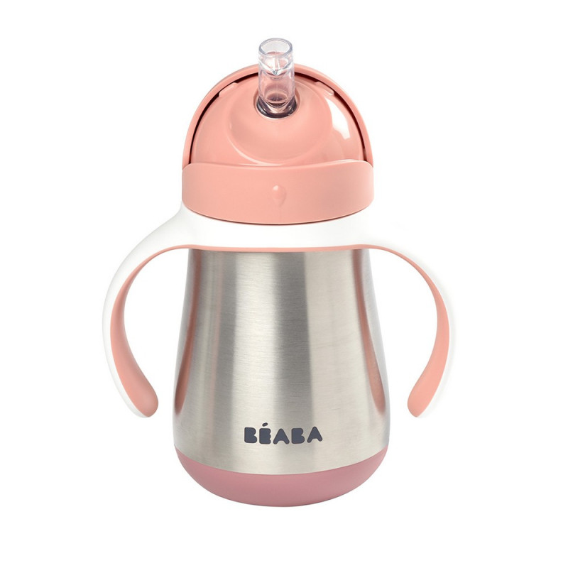 BEABA FLAŠICA NERĐAJUCI CELIK SA SLAMCICOM 250ML O.PINK