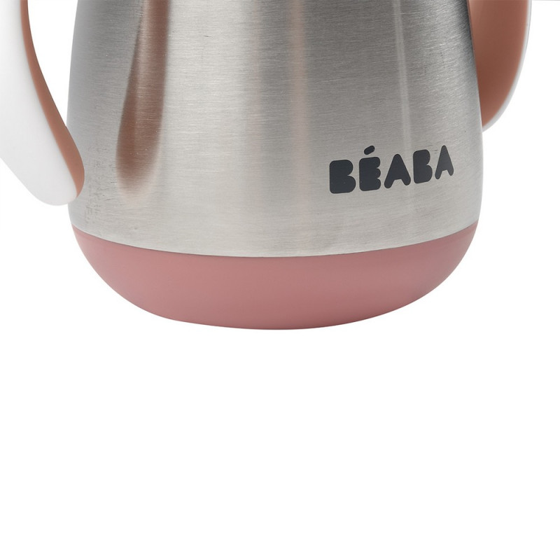 BEABA FLAŠICA NERĐAJUCI CELIK SA SLAMCICOM 250ML O.PINK