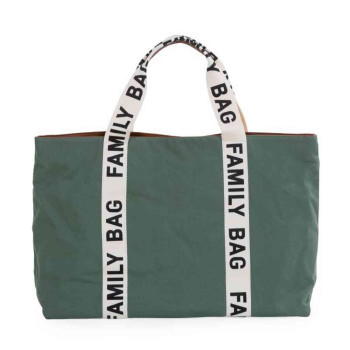 CHILDHOME FAMILY BAG NURSERY BAG SIGNATURE CANVAS GREEN 