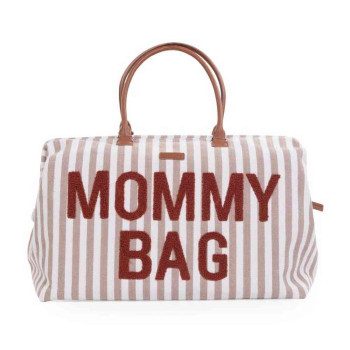 CHILDHOME MOMMY BAG NURSERY BAG  STRIPES NUDE TERRACOTTA 