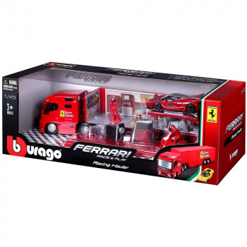 BURAGO FERRARI RACING HAULER KAMION SET 