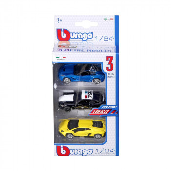 BURAGO AUTIĆI 3-PACK 1:64 