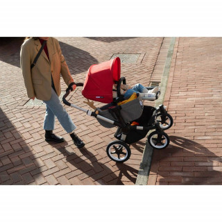 BUGABOO KOLICA DUO SISTEM DONKEY3 ALU/GREY MELANGE-RED