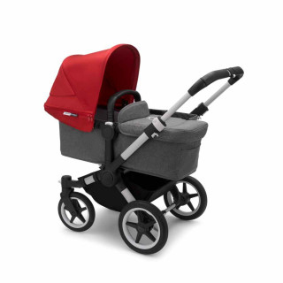 BUGABOO KOLICA DUO SISTEM DONKEY3 ALU/GREY MELANGE-RED