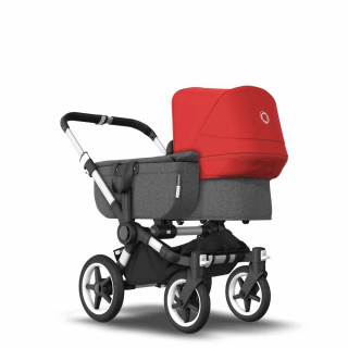 BUGABOO KOLICA DUO SISTEM DONKEY3 ALU/GREY MELANGE-RED