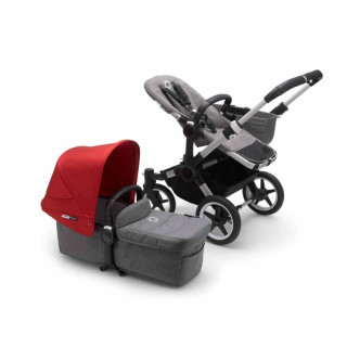 BUGABOO KOLICA DUO SISTEM DONKEY3 ALU/GREY MELANGE-RED