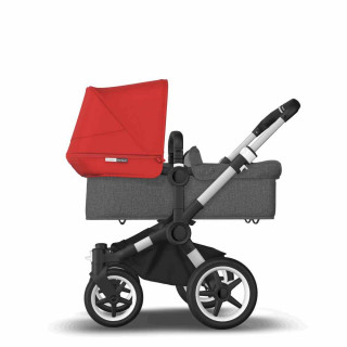BUGABOO KOLICA DUO SISTEM DONKEY3 ALU/GREY MELANGE-RED