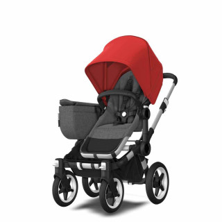 BUGABOO KOLICA DUO SISTEM DONKEY3 ALU/GREY MELANGE-RED