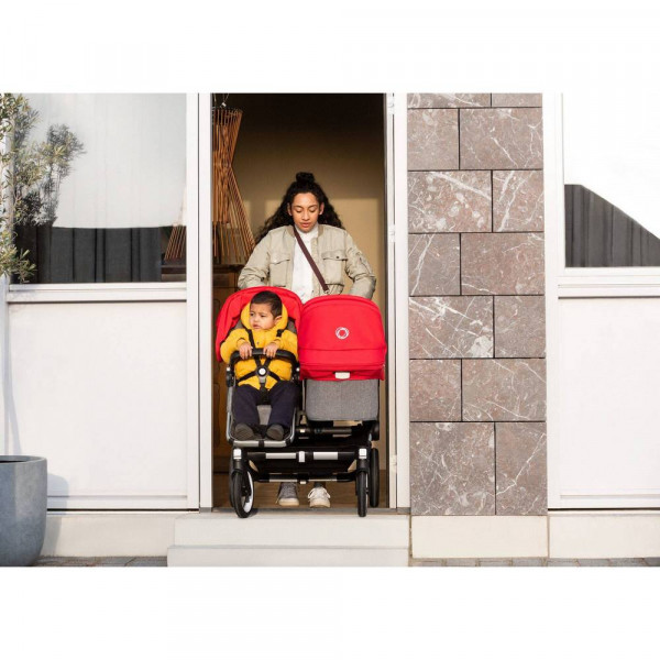 BUGABOO KOLICA DUO SISTEM DONKEY3 ALU/GREY MELANGE-RED