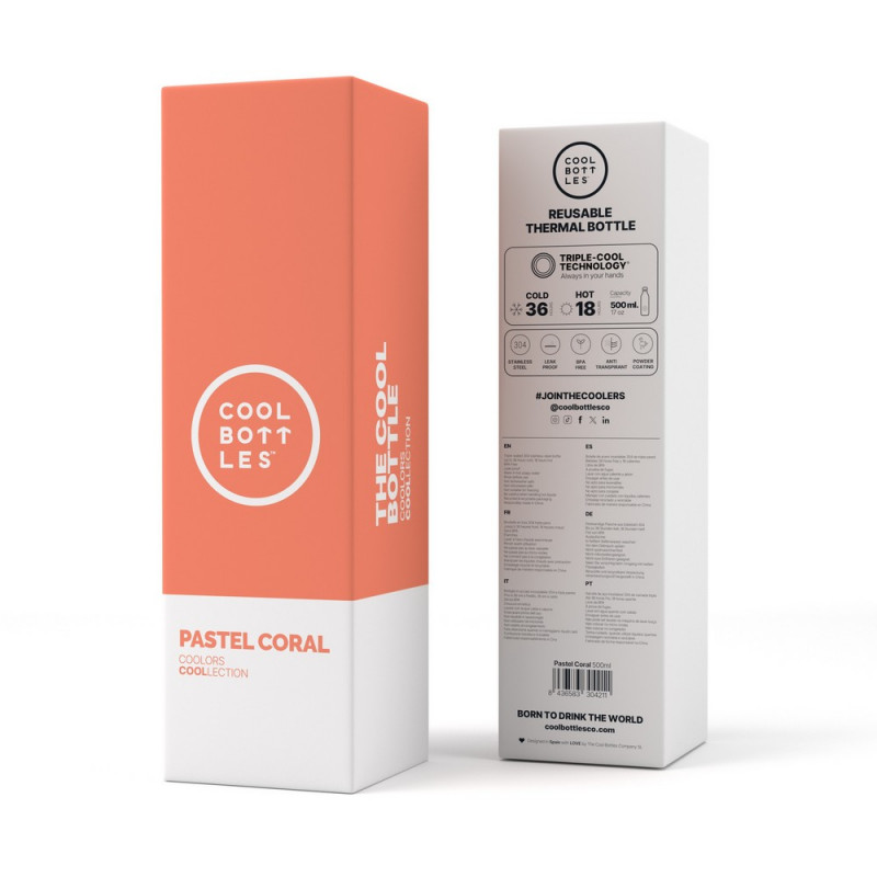 COOL BOTTLES TERMOS PASTEL KORALNA 500 ML 