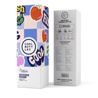 COOL BOTTLES TERMOS NEBULA STICKER GROZNICA 500 ML 