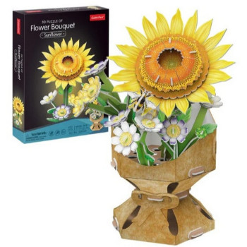 CUBIC FUN PUZZLE FLOWER BOUQUET - SUNFLOWER W3303H 