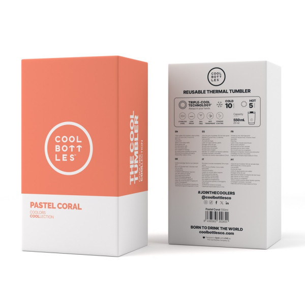 COOL BOTTLES TERMOS CASA PASTEL KORALNA 550 ML 
