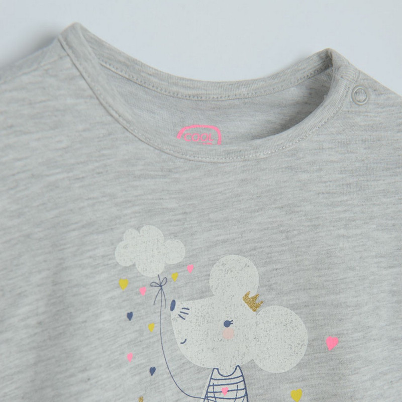 COOL CLUB MAJICA DUG RUKAV GREY MELANGE