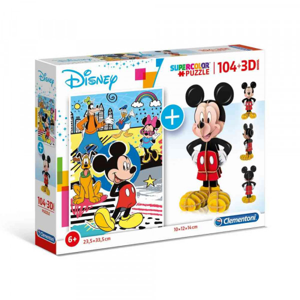CLEMENTONI PUZZLE MICKEY 104 + 3D MODEL