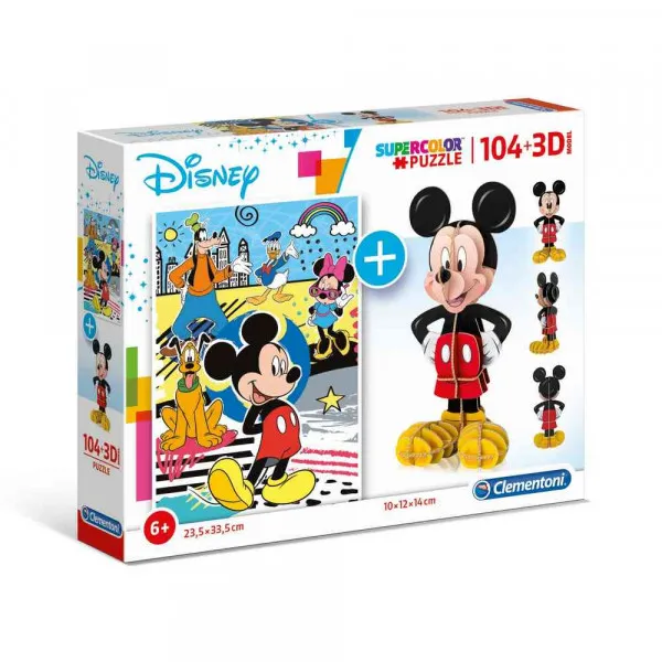 CLEMENTONI PUZZLE MICKEY 104 + 3D MODEL 