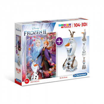 CLEMENTONI PUZZLE 104 + 3D MODEL FROZEN 2 