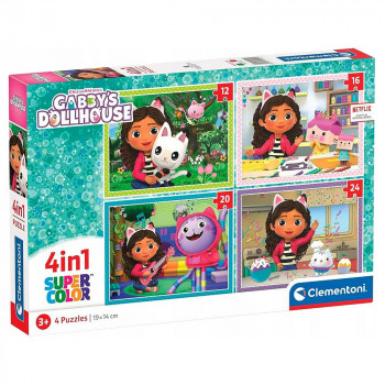 CLEMENTONI PUZZLE 4U1 GABBYS DOLLHOUSE 