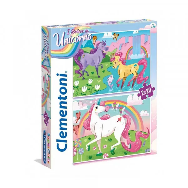 CLEMENTONI PUZZLE 2X20 UNICORNS BRILLIANT 