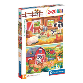 CLEMENTONI PUZZLE 2X20 NOLI THE FARMYARD FAMILY 