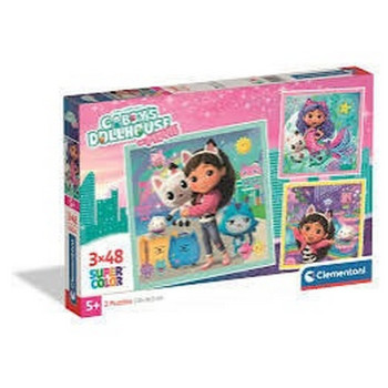 CLEMENTONI PUZZLE 3X48 GABBYS DOLLHOUSE 