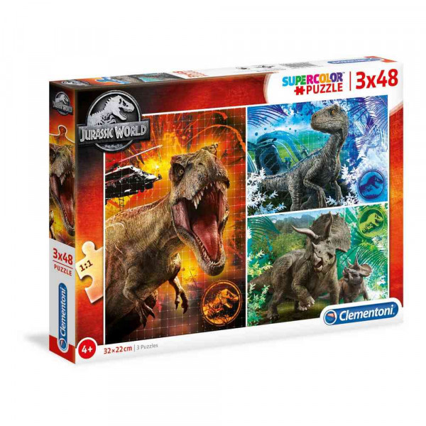CLEMENTONI PUZZLE 3X48 JURASSIC WORLD 