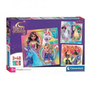 CLEMENTONI PUZZLE UNICORN ACADEMY AKADEMIJA JEDNOROGA 3X48 DELOVA 
