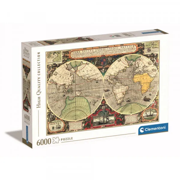 CLEMENTONI PUZZLE 6000 HQC ANTIQUE NAUTICAL  MAP 