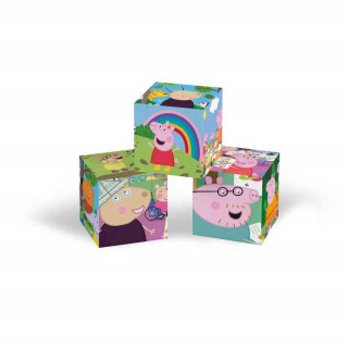 CLEMENTONI DRVENE KOCKICE PUZZLE PEPPA PIG 12 KOM 
