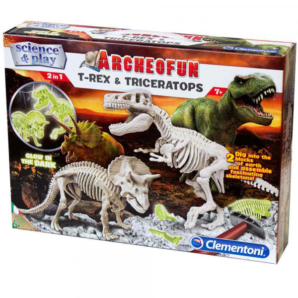 SCIENCE&PLAY T-REX I TRICERAPTORS SVETLECI 