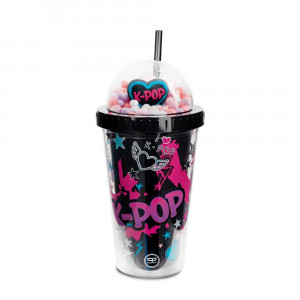 COOLPACK K-POP ČAŠA SA SLAMČICOM BLACK 