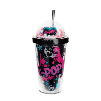 COOLPACK K-POP ČAŠA SA SLAMČICOM BLACK 