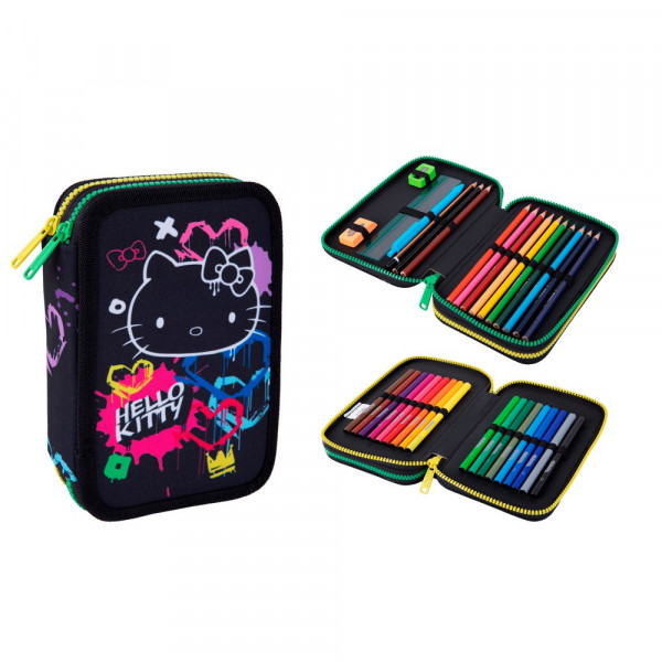 HELLO KITTY PERNICA 2 ZIPA PUNA BLACK NEON 