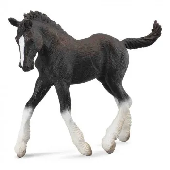 COLLECTA SHIRE HORSE FOAL - BLACK 10.5cm X 9.5 cm 
