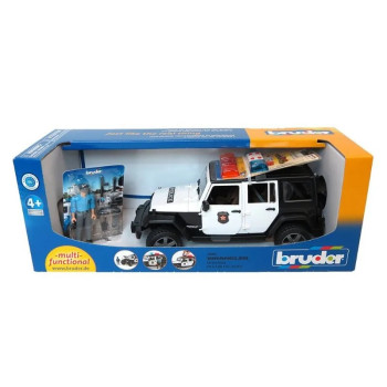 BRUDER VOZILO JEEP WRANGLER UNLIMITED RUBICON POLICE + L+S MODULE + POLICEMAN 
