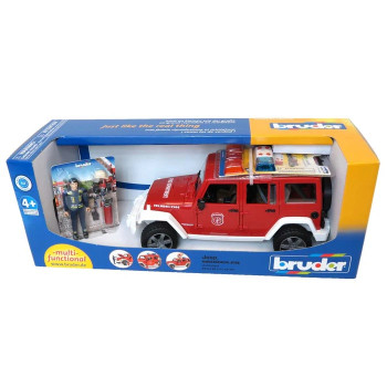 BRUDER VOZILO JEEP WRANGLER UNLIMITEDRUBICON FIRE DEPT VEHICLE WITH FIREMAN 